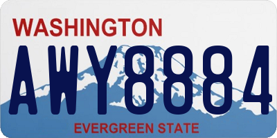 WA license plate AWY8884