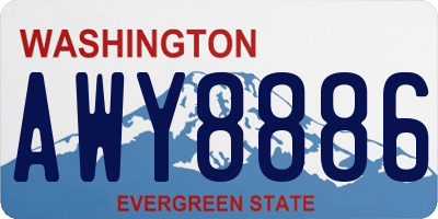 WA license plate AWY8886