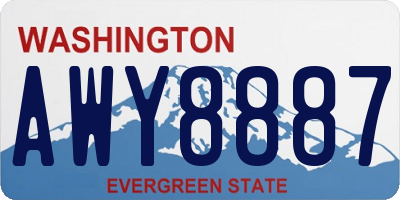 WA license plate AWY8887