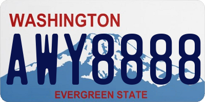 WA license plate AWY8888