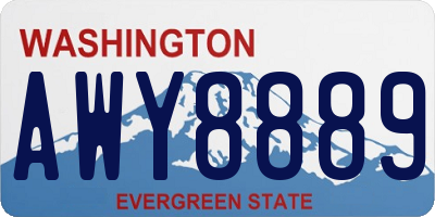 WA license plate AWY8889
