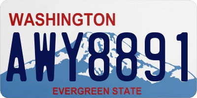 WA license plate AWY8891