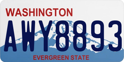 WA license plate AWY8893