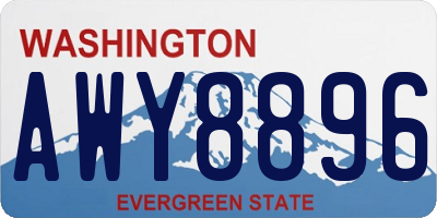 WA license plate AWY8896