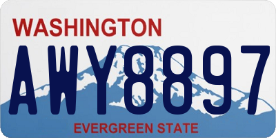 WA license plate AWY8897