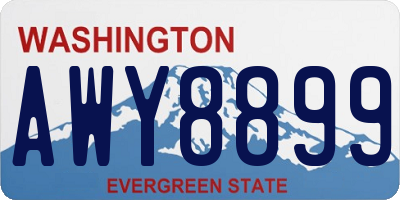 WA license plate AWY8899