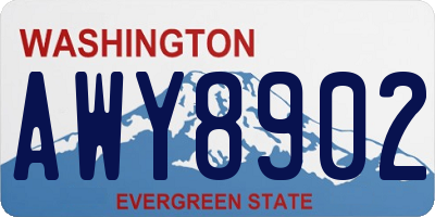 WA license plate AWY8902