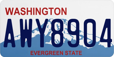 WA license plate AWY8904
