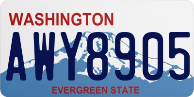 WA license plate AWY8905