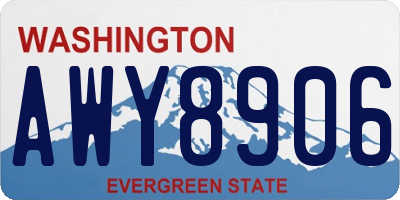 WA license plate AWY8906