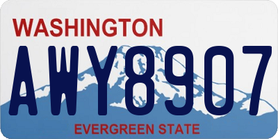 WA license plate AWY8907