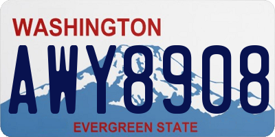 WA license plate AWY8908