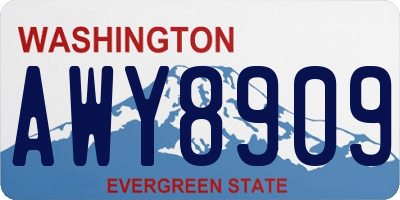 WA license plate AWY8909