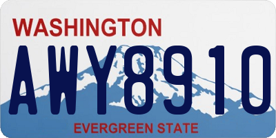 WA license plate AWY8910