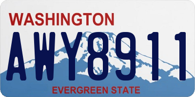WA license plate AWY8911