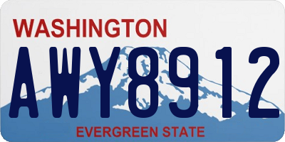 WA license plate AWY8912