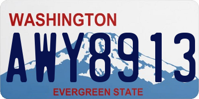 WA license plate AWY8913