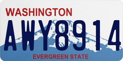WA license plate AWY8914