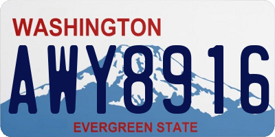 WA license plate AWY8916