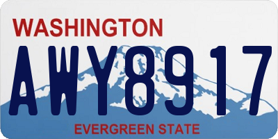 WA license plate AWY8917