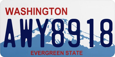 WA license plate AWY8918