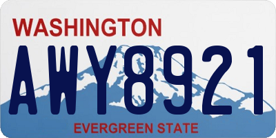 WA license plate AWY8921