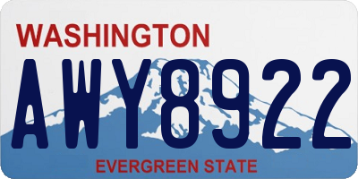 WA license plate AWY8922
