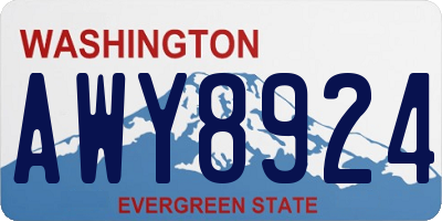 WA license plate AWY8924