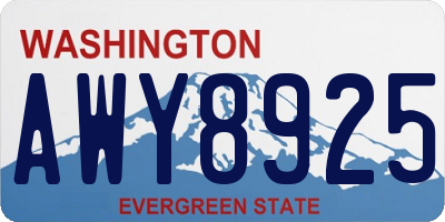 WA license plate AWY8925