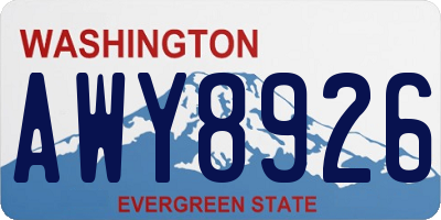 WA license plate AWY8926