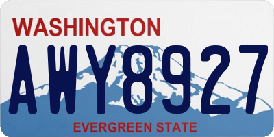 WA license plate AWY8927