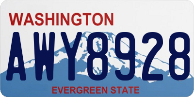 WA license plate AWY8928