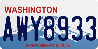 WA license plate AWY8933