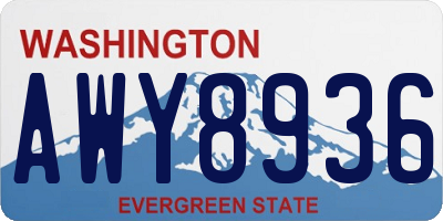 WA license plate AWY8936