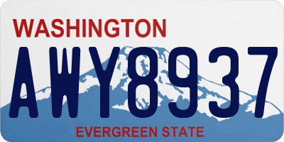 WA license plate AWY8937
