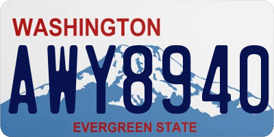 WA license plate AWY8940