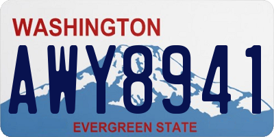 WA license plate AWY8941