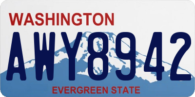 WA license plate AWY8942