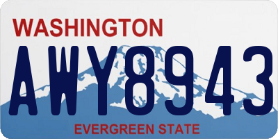 WA license plate AWY8943