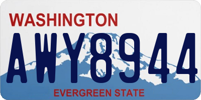 WA license plate AWY8944