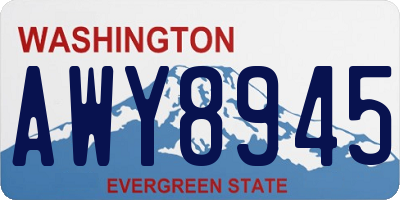 WA license plate AWY8945