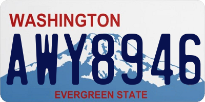 WA license plate AWY8946