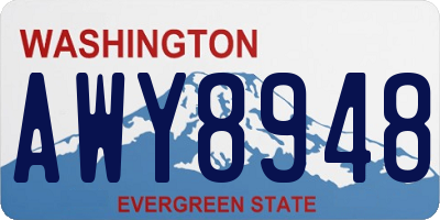 WA license plate AWY8948