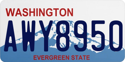WA license plate AWY8950