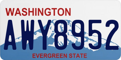WA license plate AWY8952