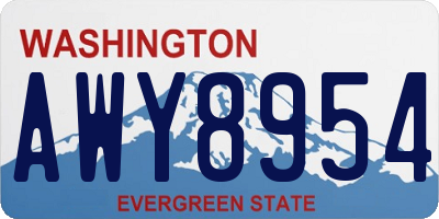 WA license plate AWY8954