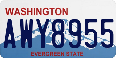WA license plate AWY8955