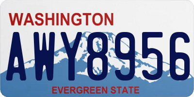WA license plate AWY8956