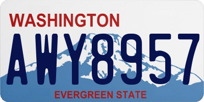 WA license plate AWY8957
