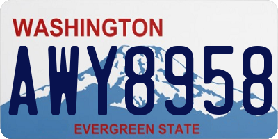 WA license plate AWY8958